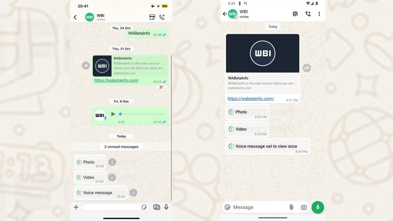 Le schermate catturate su iOS e Android della nuova funzione (fonte: https://wabetainfo.com/) Le schermate catturate su iOS e Android della nuova funzione (fonte: https://wabetainfo.com/)