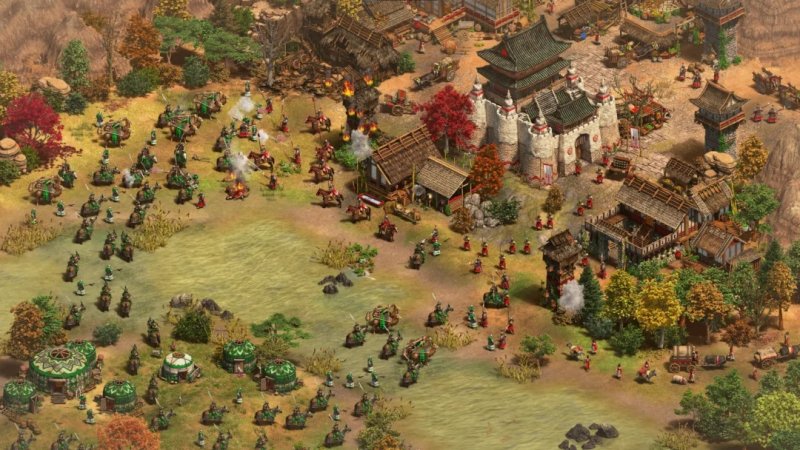 Un mappa densa di soldati in Age of Empires II: Definitive Edition
