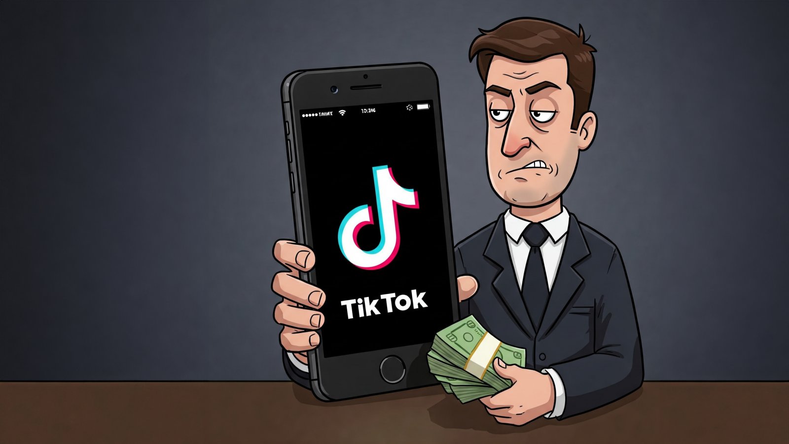 L'acquisto di Tiktok in un'immagine generata dall'IA