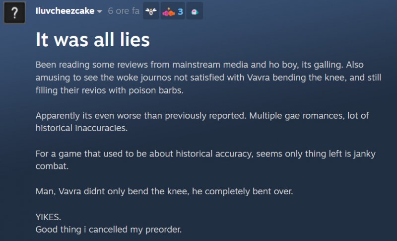 Un post su Steam che accusa Kingdom Come: Deliverance 2 di essere woke Un post su Steam che accusa Kingdom Come: Deliverance 2 di essere woke