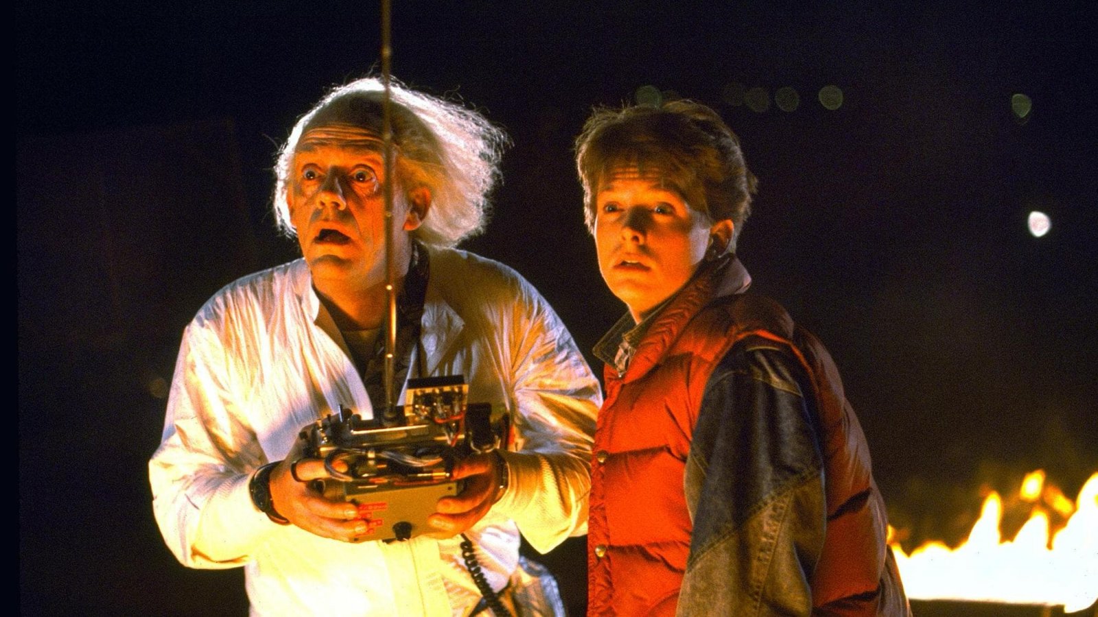 Doc e Marty da Ritorno al futuro con la faccia stupita