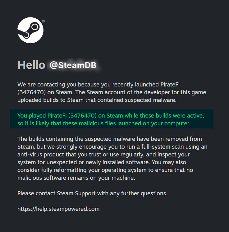 Il messaggio di Valve Il messaggio di Valve