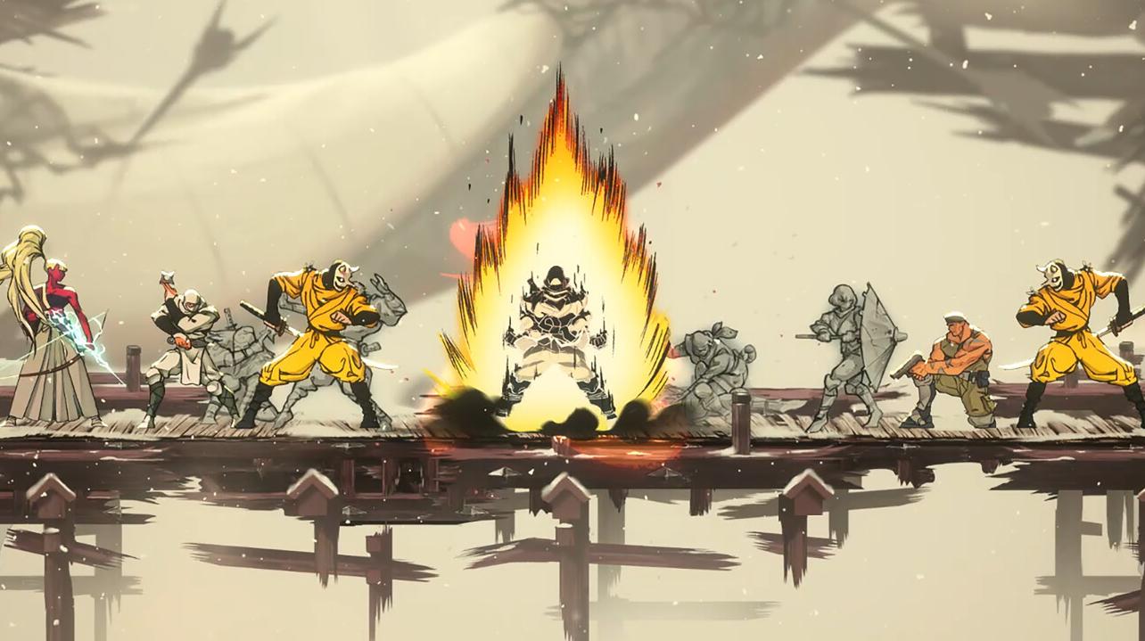 Il protagonista di Shinobi: Art of Vengeance che emette una fiammata dal colpo su ponte