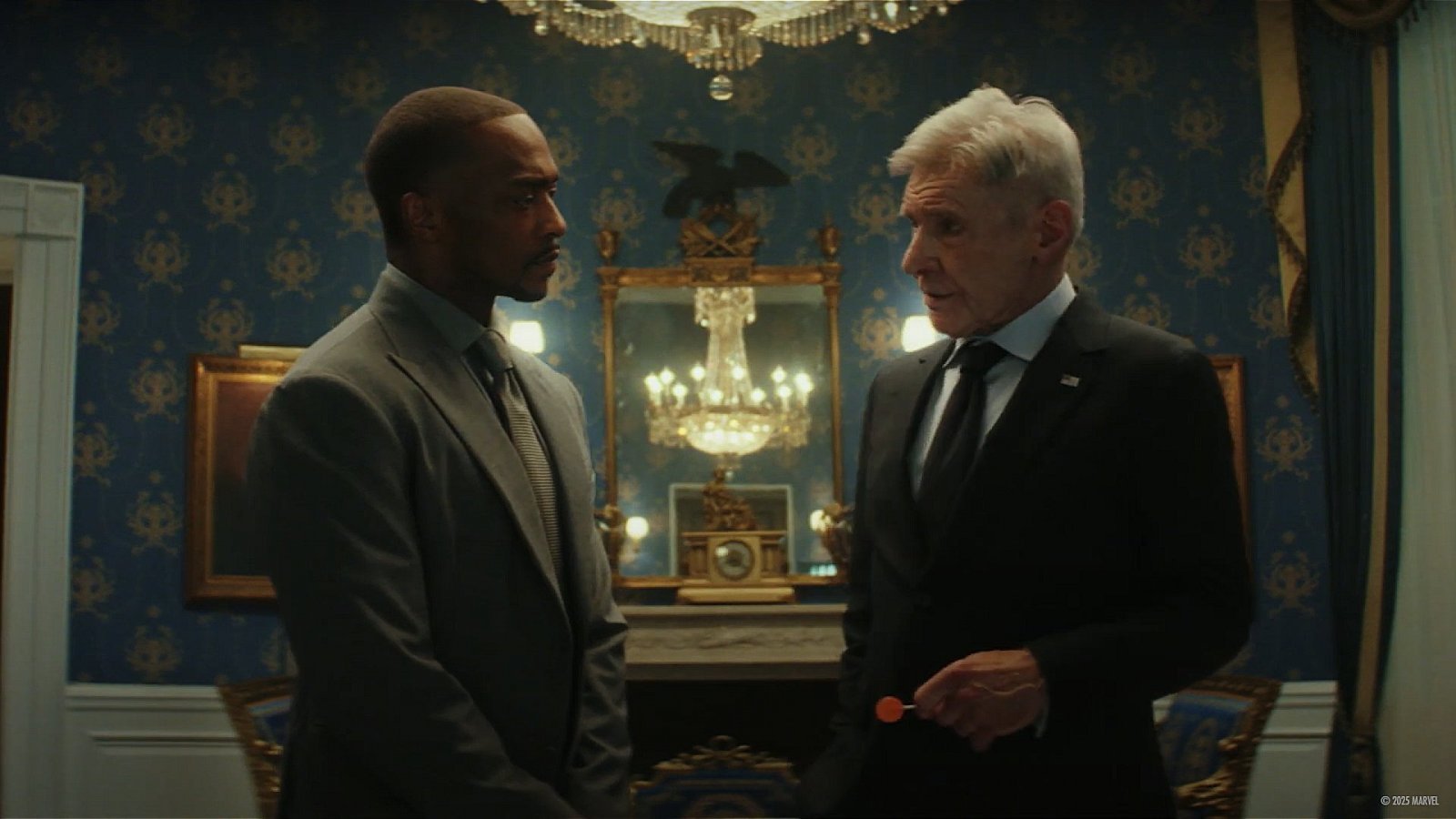 Anthony Mackie e Harrison Ford in Captain America: Brave New World