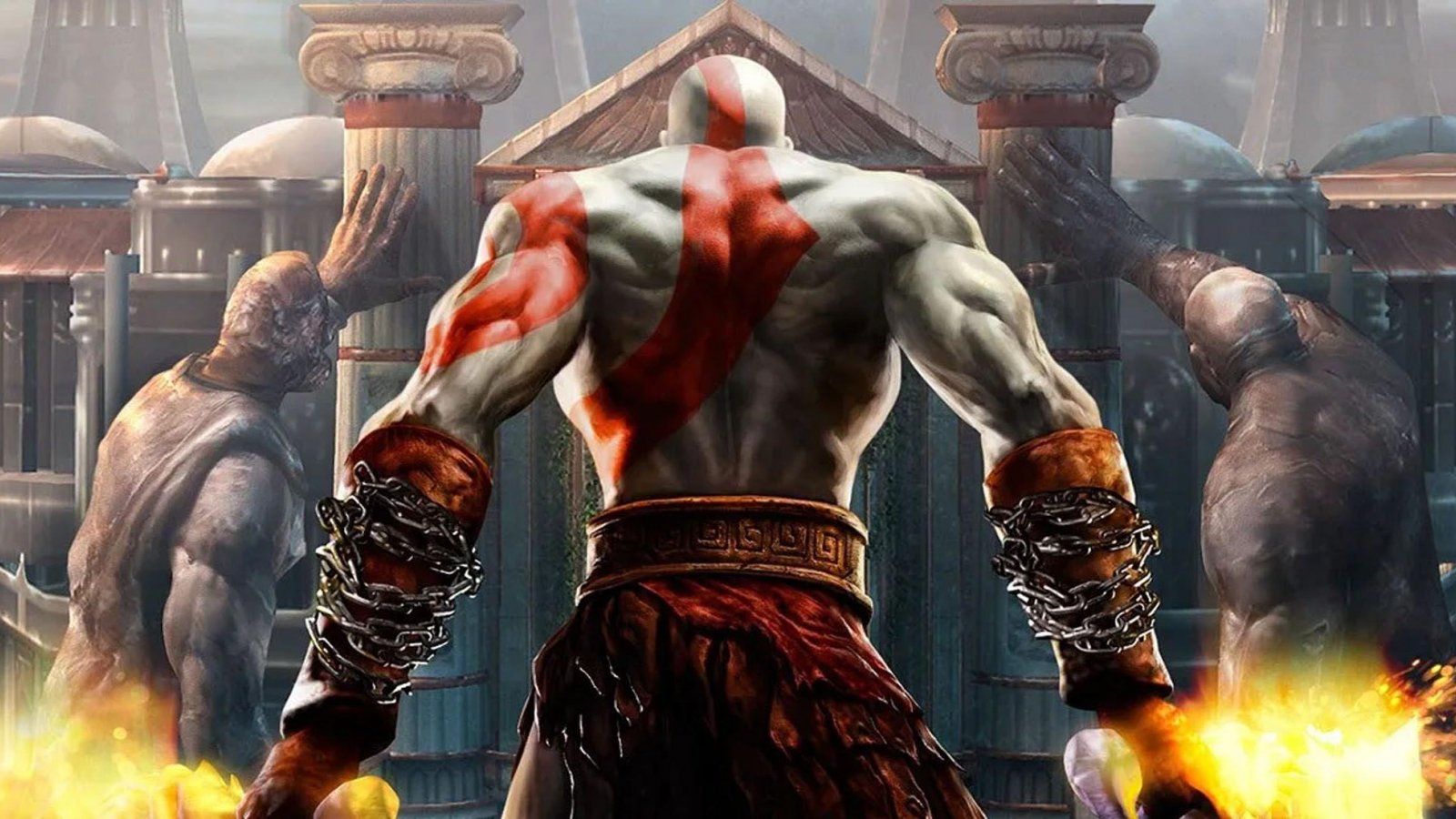 Kratos in un artwork di God of War