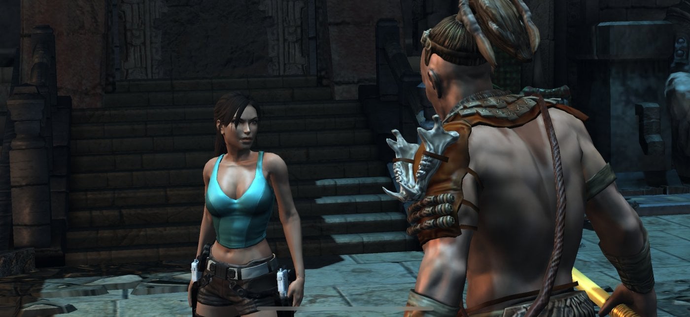 Lara e Totec in Lara Croft and the Guardian of Light