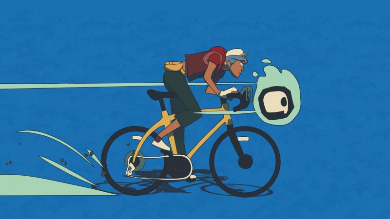 Il personaggio di Wheel World con la sua bici spettrale