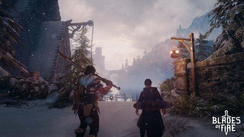 Il protagonista di Blades of Fire insieme al suo fido compagno di viaggio Il protagonista di Blades of Fire insieme al suo fido compagno di viaggio