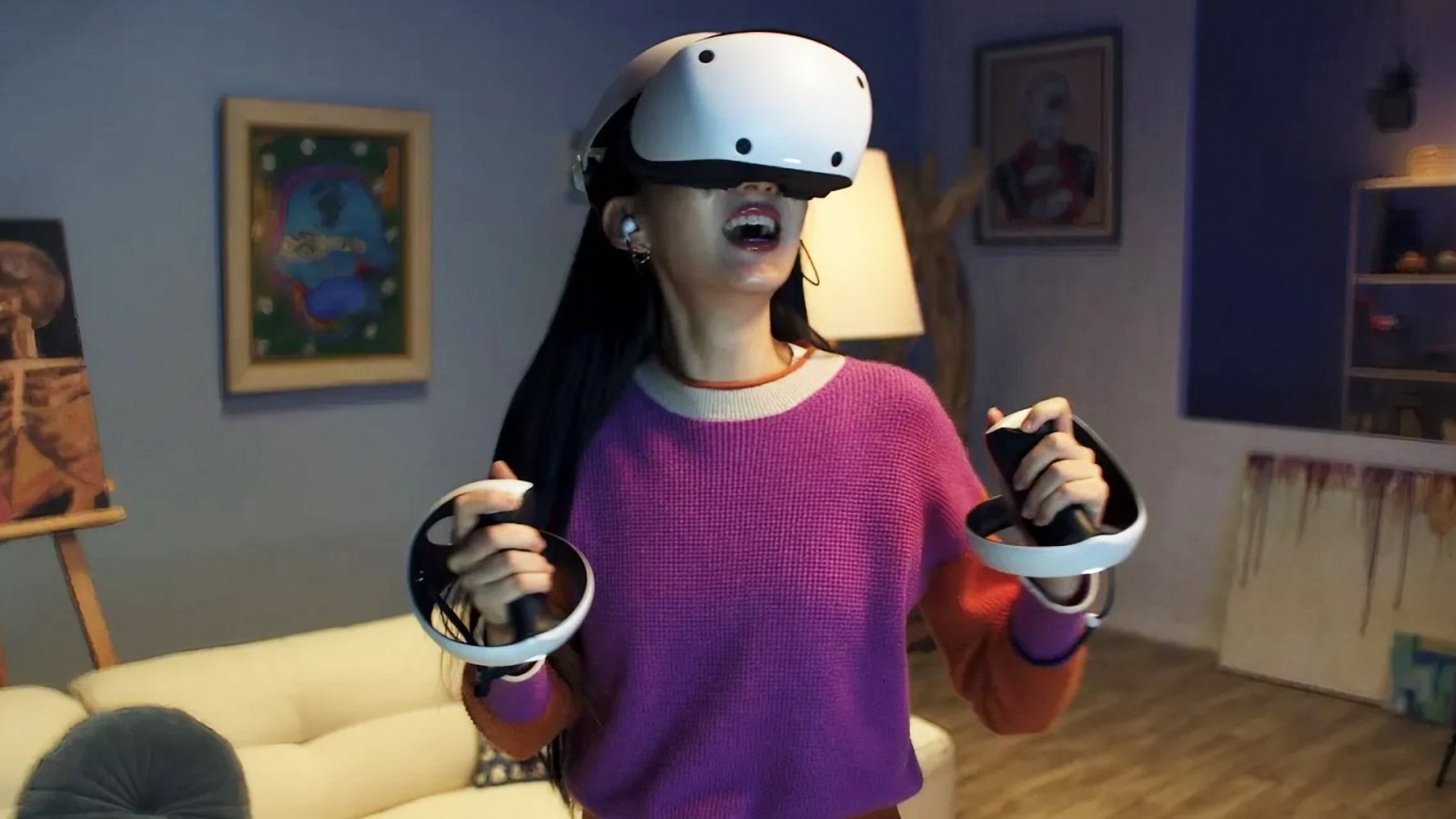 Una ragazza indossa PlayStation VR2