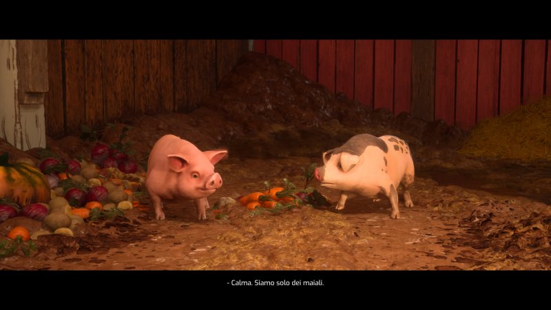 Una delle storie secondarie più divertenti e assurde, vi vede vestire dei panni di maiali magici