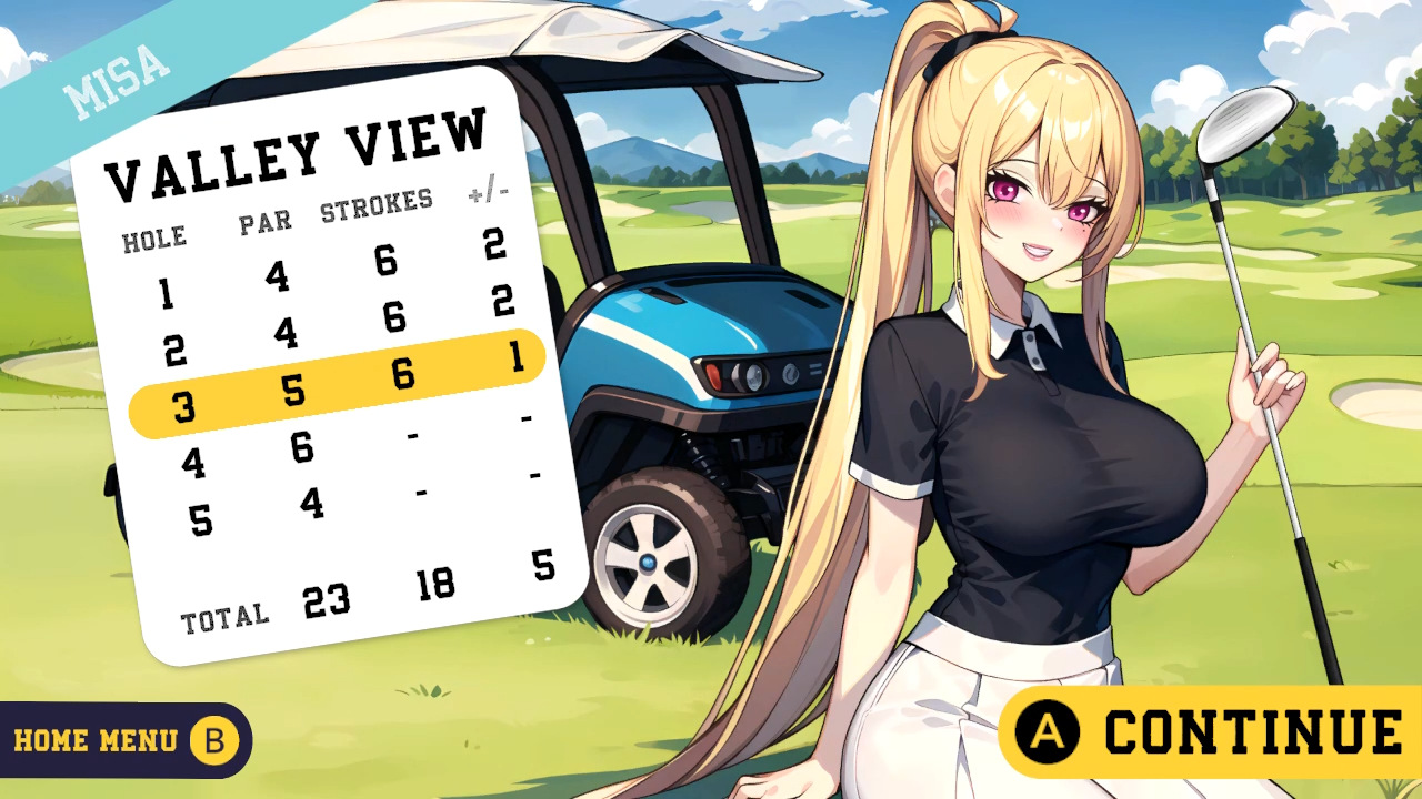 Una giocatrice di Hentai Golf