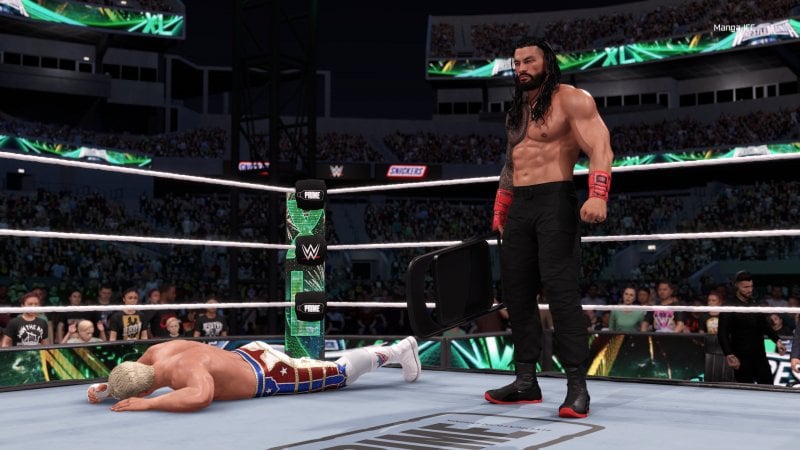 Roman Reigns contro Cody Rhodes in WWE 2K25