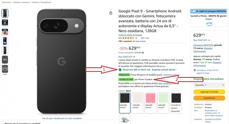 Le due promozioni di Google Pixel 9