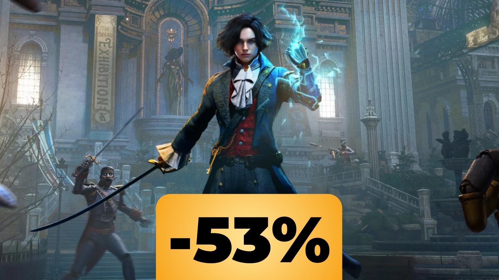 Il protagonista di Lies Of P con una spada in mano e lo sconto