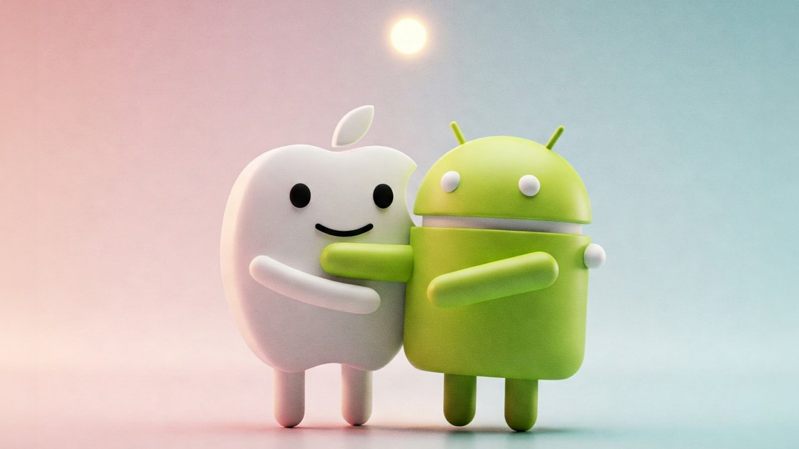 Apple e Android amici, immagine generata da Imagen 3