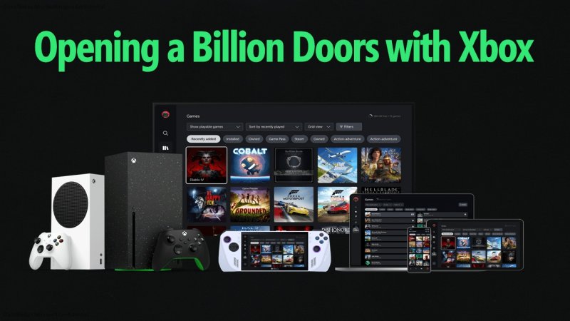 L'immagine pubblicata da Microsoft sulla possibile nuova interfaccia di Xbox, con il filtro 'Steam' tra 'Game Pass' e 'Owned' L'immagine pubblicata da Microsoft sulla possibile nuova interfaccia di Xbox, con il filtro 'Steam' tra 'Game Pass' e 'Owned'