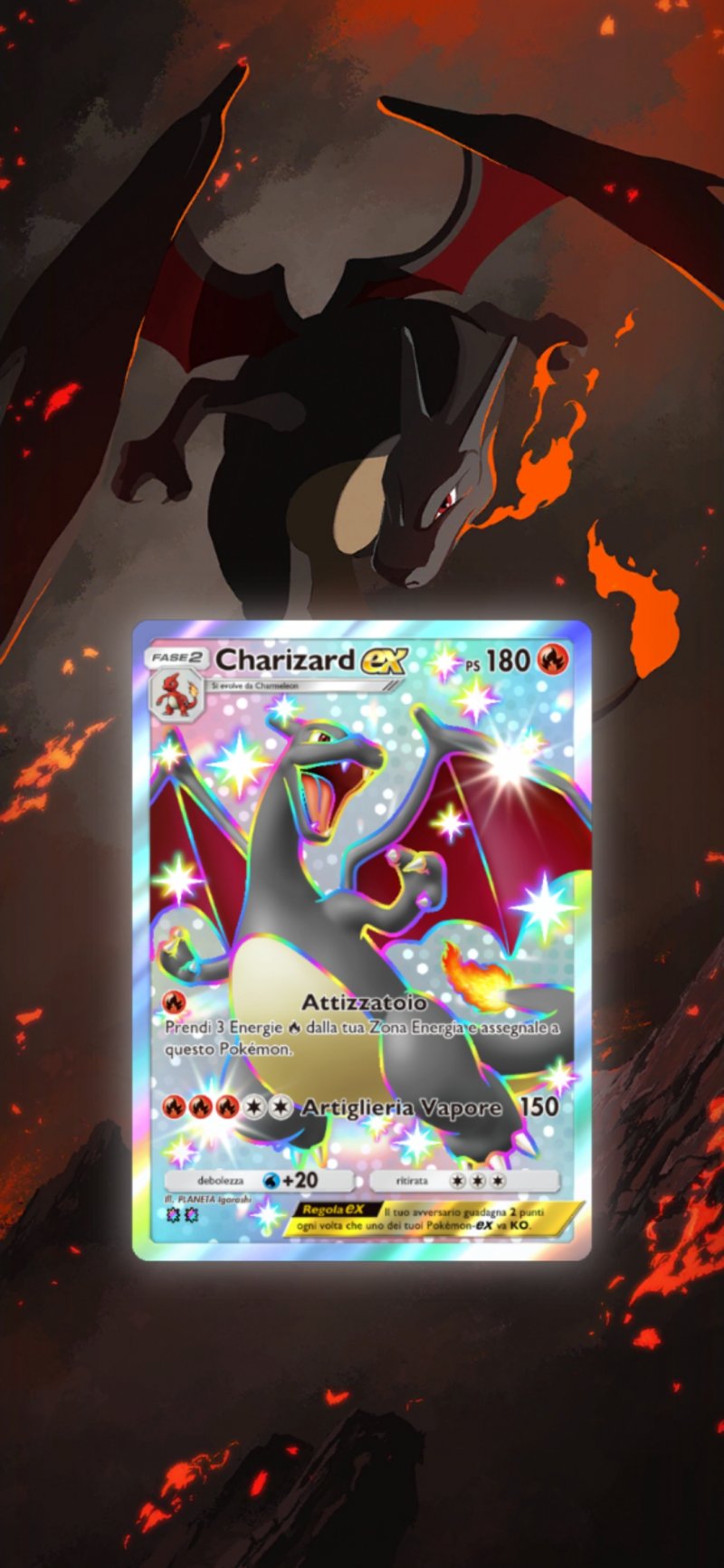 Charizard sulla carta Charizard sulla carta