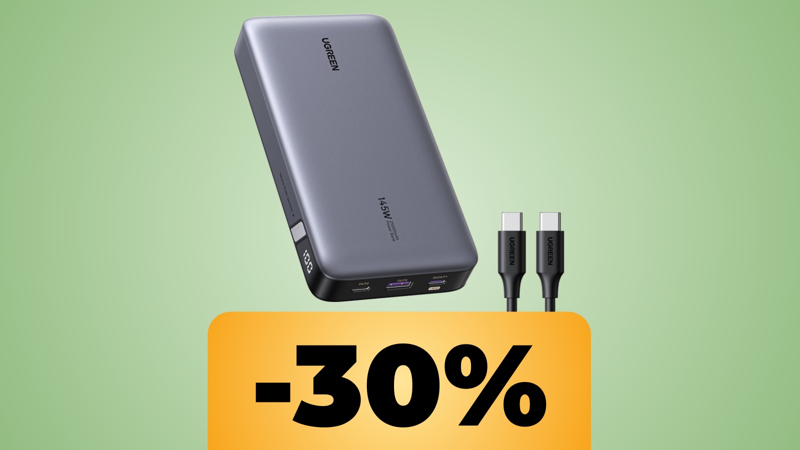 Power Bank da 145W e 25000 mAh di UGREEN Nexode