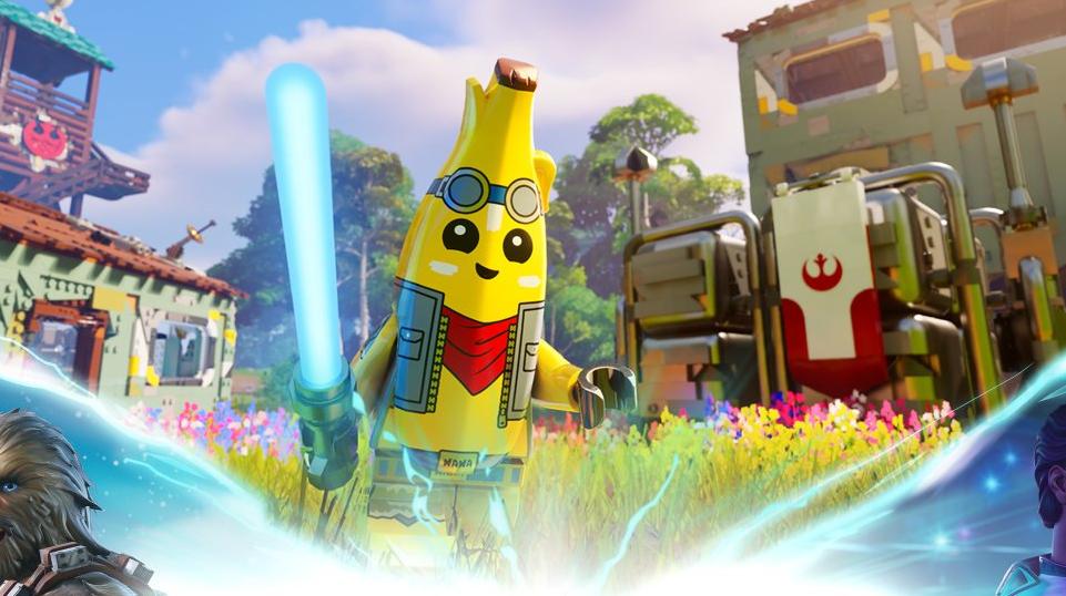 La banana di Fortnite con la spada laser