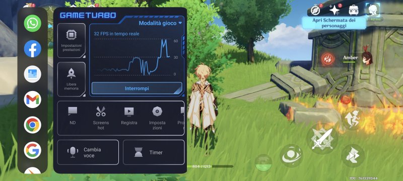 La schermata delle impostazioni gaming