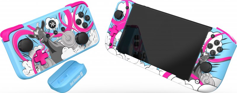 A sinistra il vistoso NEO S, a destra il Nitro Deck, entrambi in versione Goat Simulator