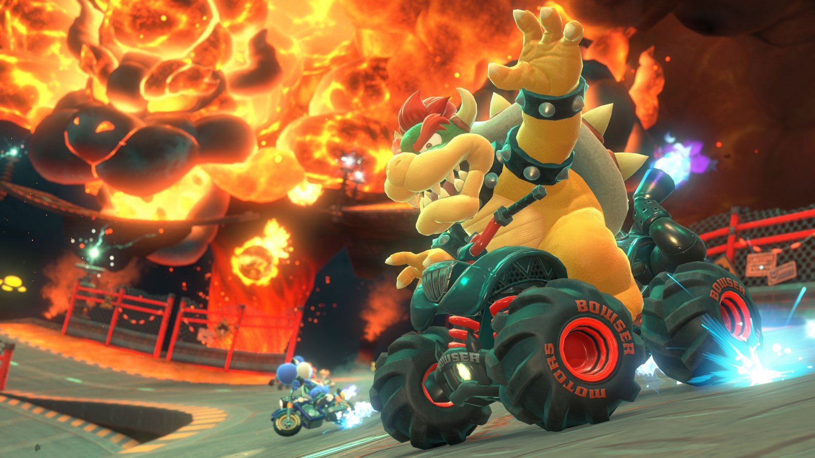 Bowser corre in Mario Kart World