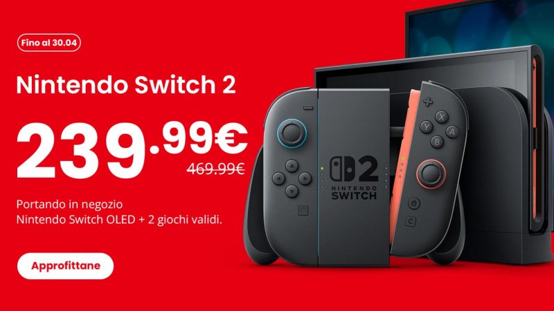 Il banner con l'offerta di permuta dell'usato per Nintendo Switch 2 Il banner con l'offerta di permuta dell'usato per Nintendo Switch 2