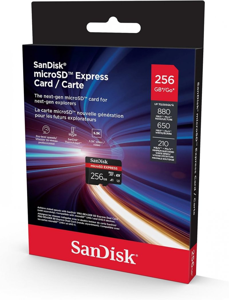 La confezione del SanDisk microSD Express La confezione del SanDisk microSD Express