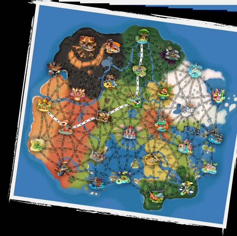 La mappa con potenzialmente tutti i circuiti di Mario Kart World e come sono connessi tra loro