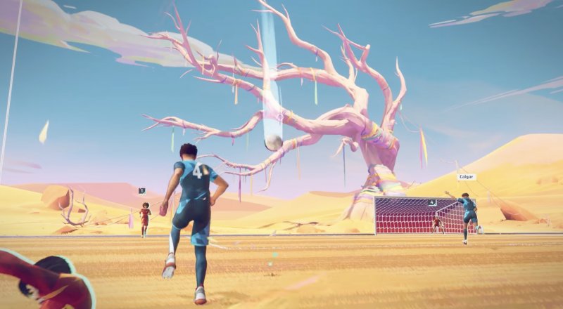 I confini del campo di calcio di Rematch sono progettati per far rimbalzare la palla: niente fuori, calci d'angolo o fuorigioco