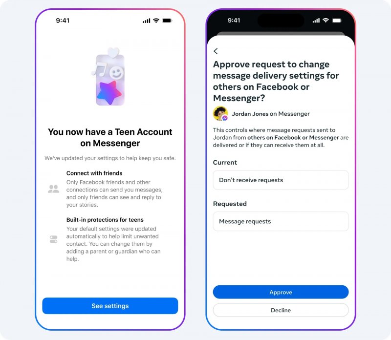Teen account su Messenger Teen account su Messenger