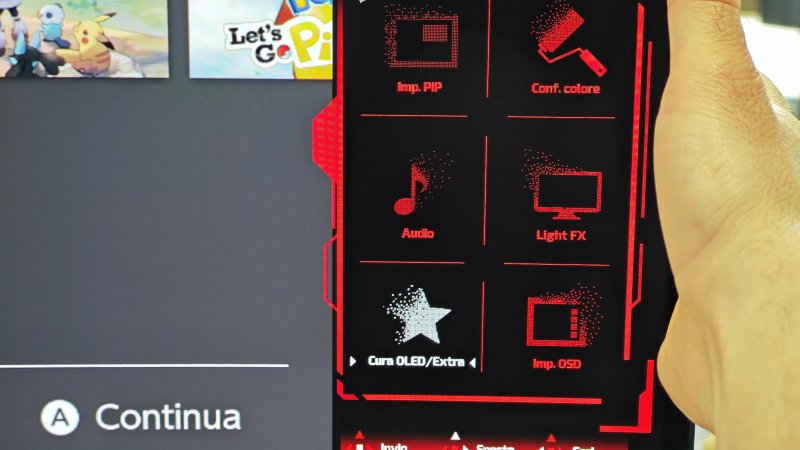 Il menu in sovrimpressione di questo monitor AGON Il menu in sovrimpressione di questo monitor AGON