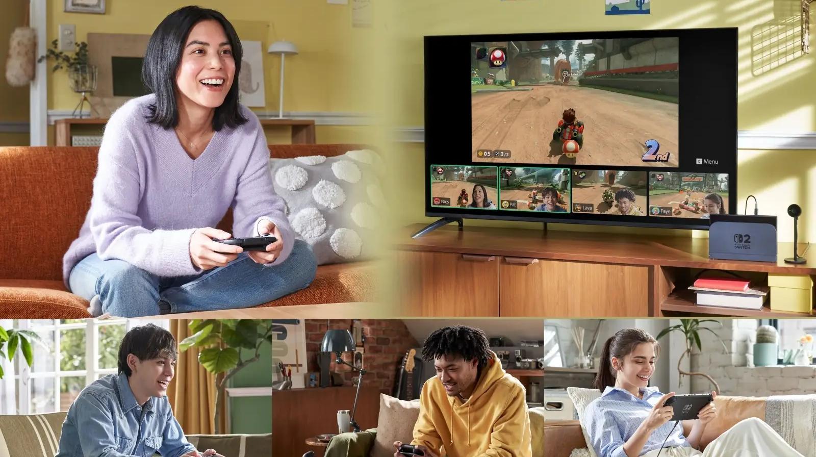 Un'immagine promozionale della GameChat di Nintendo Switch 2