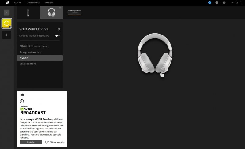 NVIDIA Broadcast può essere installato direttamente dal software Corsair iCue NVIDIA Broadcast può essere installato direttamente dal software Corsair iCue