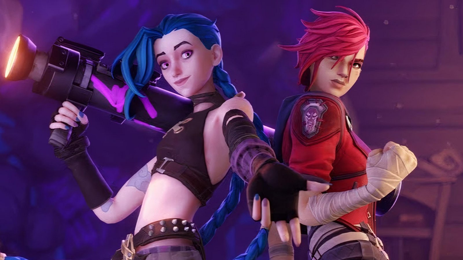 Jinx e Vi da Arcane in Fortnite
