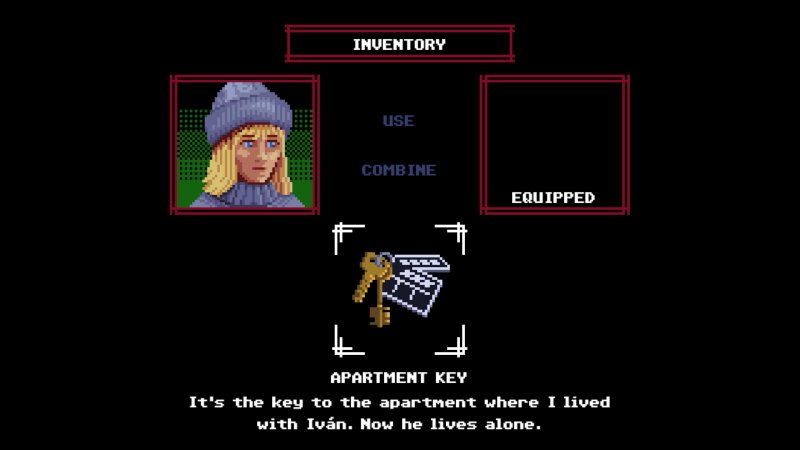 L'inventario è vecchio stile, con tanto di ritratto che indica lo stato di salute del personaggio