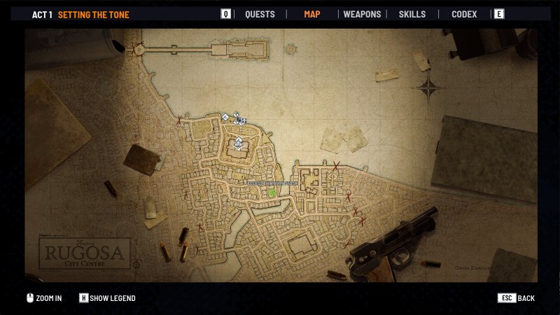 La mappa da cui selezionare le missioni