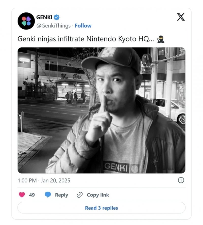 Un post pubblicato su X da Genki che a quanto pare ha attirato le ire di Nintendo