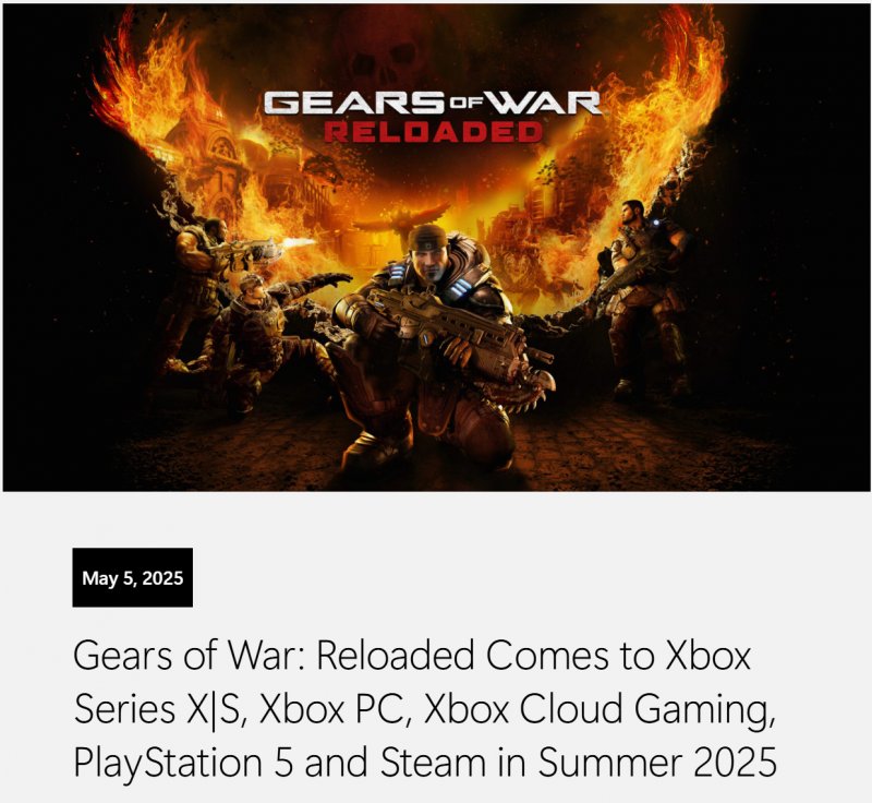 Il titolo dell'annuncio di Gears of War: Reloaded Il titolo dell'annuncio di Gears of War: Reloaded