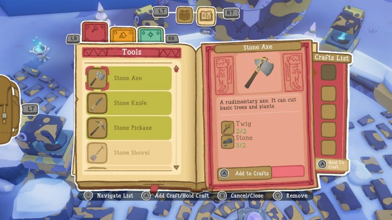 A ogni partita, bisogna ricostruire il nostro equipaggiamento base per ottenere le risorse dell'ambiente