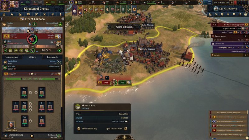 Il combattimento terrestre di Europa Universalis V ricorda quello di Crusader Kings 3, ma con maggiore enfasi sulle formazioni, con più dettagli su cui lavorare Il combattimento terrestre di Europa Universalis V ricorda quello di Crusader Kings 3, ma con maggiore enfasi sulle formazioni, con più dettagli su cui lavorare