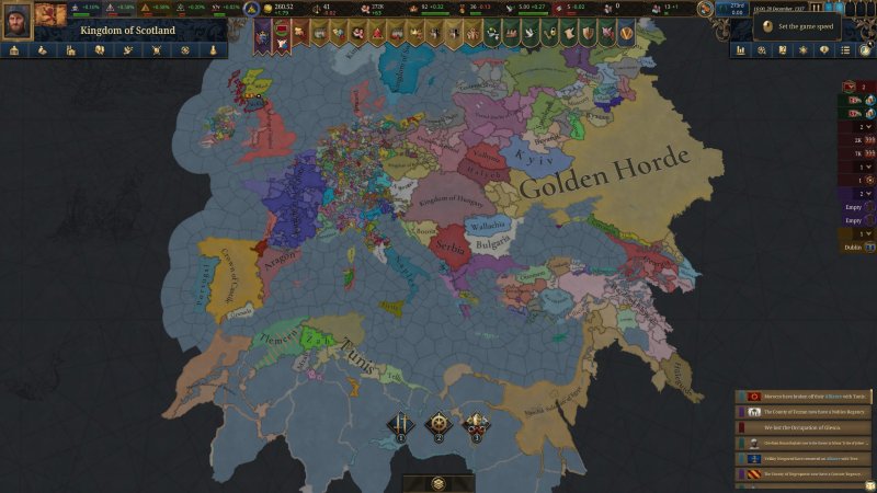 La mappa di Europa Universalis V come appare ad inizio del gioco: chi scoprirà per primo l'America? La mappa di Europa Universalis V come appare ad inizio del gioco: chi scoprirà per primo l'America?