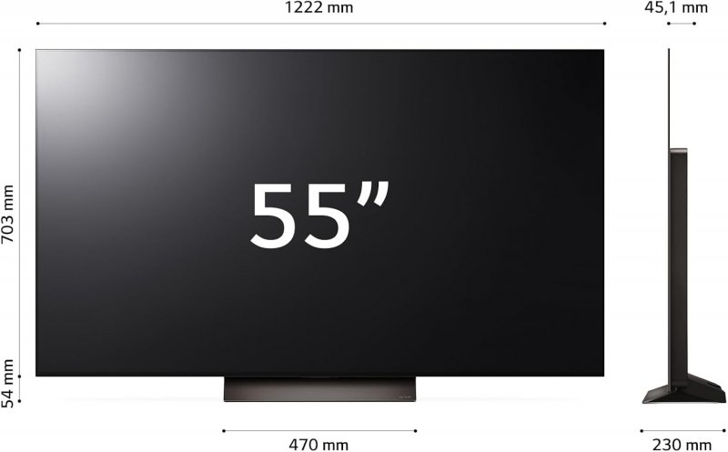 Le dimensioni della smart TV LG OLED