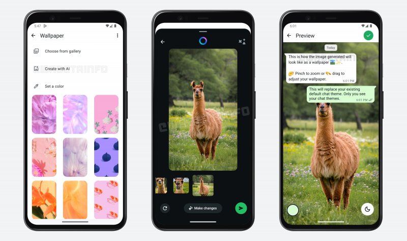 Sfondi generati dall'IA su WhatsApp (fonte: wabetainfo) Sfondi generati dall'IA su WhatsApp (fonte: wabetainfo)