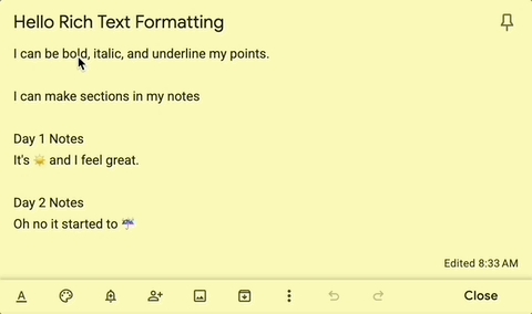 Un esempio di formattazione