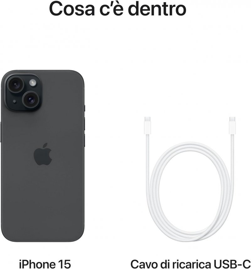 I contenuti della confezione dell'Apple iPhone 15