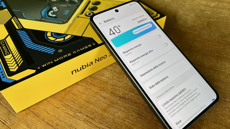 La batteria di Nubia Neo 3 GT non fa gridare al miracolo La batteria di Nubia Neo 3 GT non fa gridare al miracolo