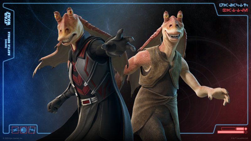 Le due versioni di Jar Jar in Fortnite