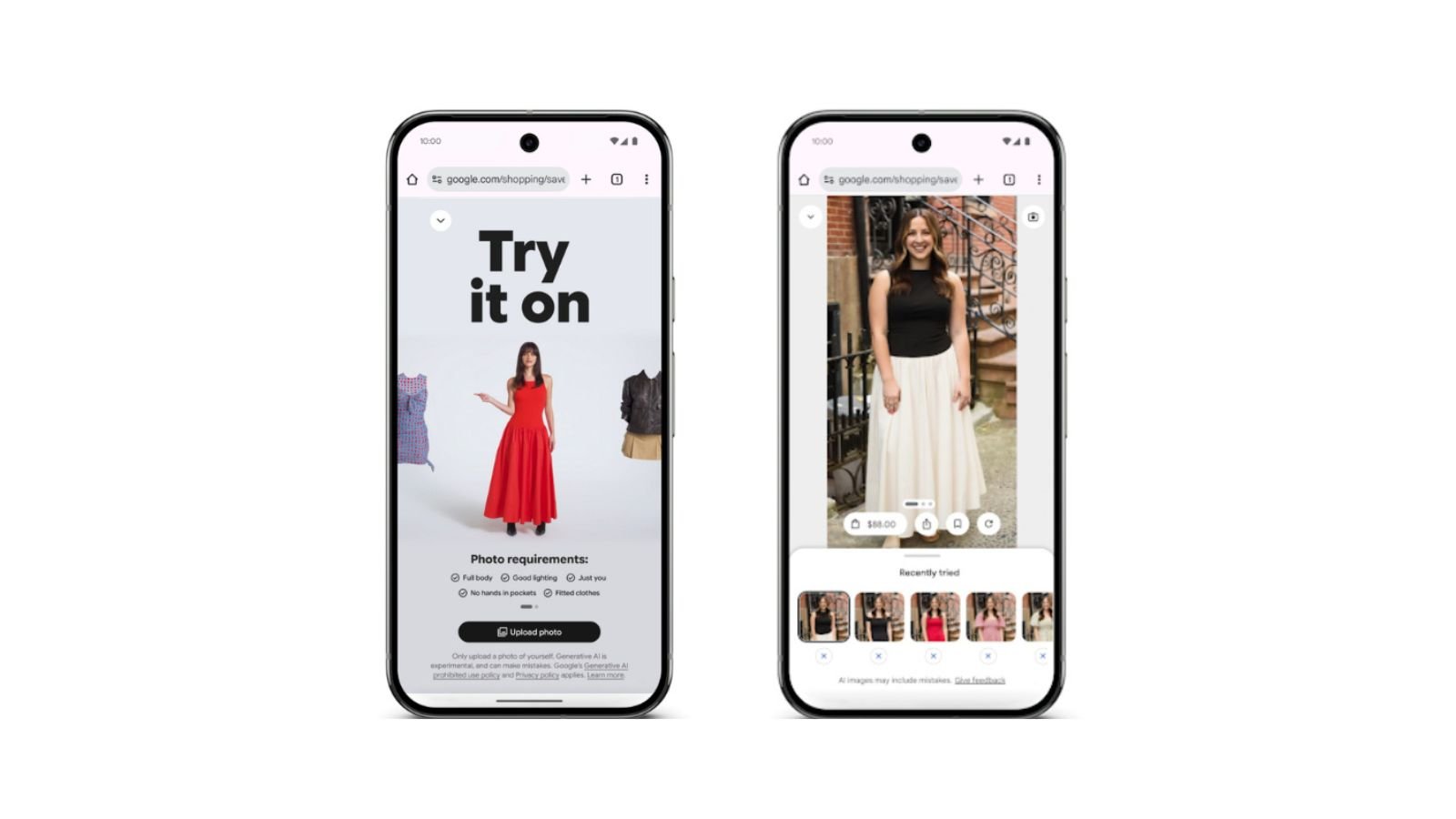 AI Mode di Google: funzione di 'prova abiti'