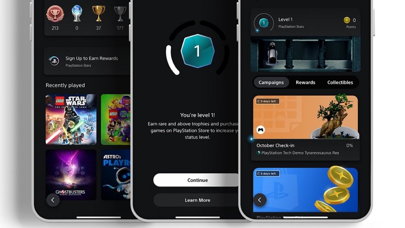 Alcune immagini di PlayStation Stars dall'app mobile di PlayStation